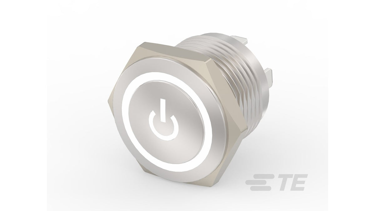 2213775-1 Pushbutton SW AV16 SPM 0.4VA POWER LED WHITE 12V