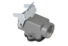 7803.6226.A GWconnect STD - Standard, Single Lever Bulkhead Mount Housing, Die-cast Aluminum, with 1 Lever, Right Angle, with Gasket, Size 3A«21x21», M20 Thread, Grey