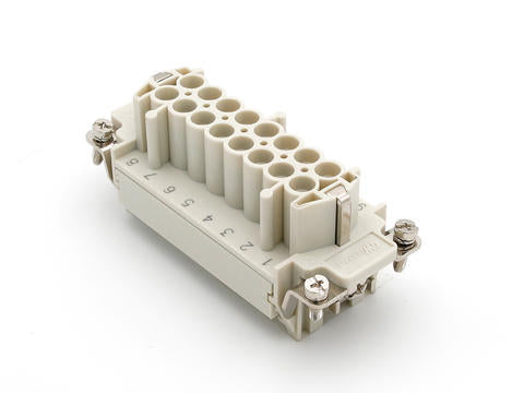 936010271 GWconnect Crimp Contact Insert, Female, 16-Pole, 16A, Numbered 1-16, for Crimp Contacts, Size 16B «77x27»