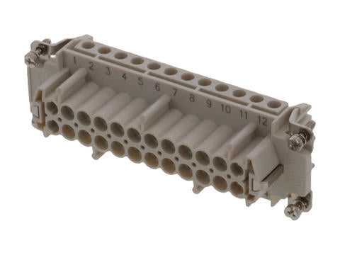 936010297 GWconnect Screw Terminal Insert, Female, 24-Pole, 16A, Numbered 1-24, with Wire Protection, Silver (Ag) Plated Contacts, Size 24B «104x27»
