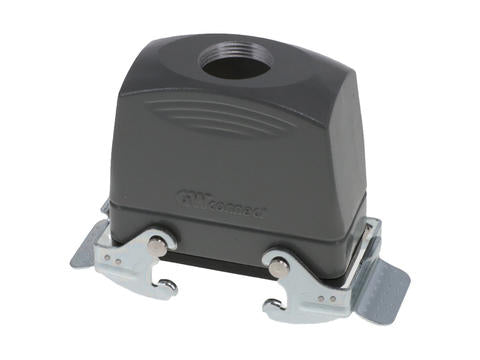 936012620 GWconnect STD - Standard, Double Lever Coupler, Die-cast Aluminum, with 2 Levers, Top Entry, with Gasket, Size 16B «77x27», Pg21 Thread, High Construction, Grey