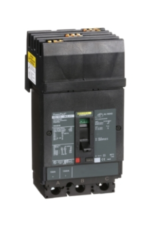 HGA36150 Circuit breaker, PowerPacT H, 150A, 3 pole, 600VAC, 18kA, I-Line, thermal magnetic, 80%, ABC