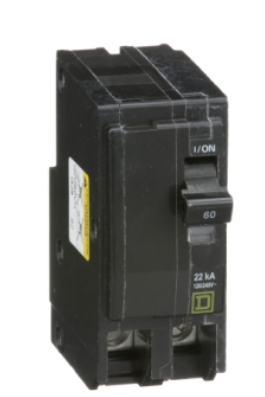 QO260VH Mini circuit breaker, QO, 60A, 2 pole, 120/240VAC, 22kA, plug in mount