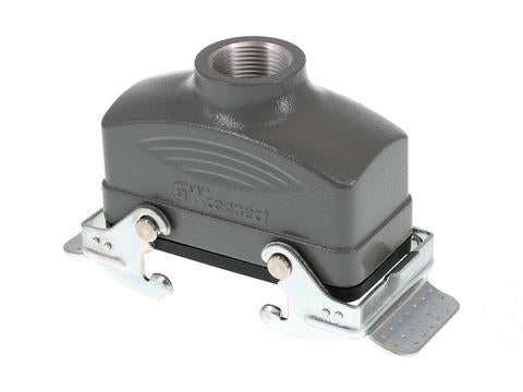 936012832 GWconnect STD - Standard, Double Lever Coupler, Die-cast Aluminum, with 2 Levers, Top Entry, with Gasket, Size 16B «77x27», Extended M25 Thread, Grey