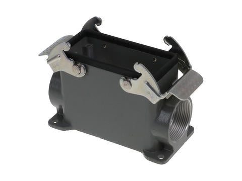 936013059 GWconnect STD - Standard, Double Lever Surface Mount Housing, Die-cast Aluminum, with 2 Levers, with Gasket, Size 16B «77x27», Pg29x2 Thread, High Construction, Grey