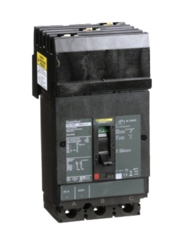 HDA36045 Circuit breaker, PowerPacT H, 45A, 3 pole, 600VAC, 14kA, I-Line, thermal magnetic, 80%, ABC