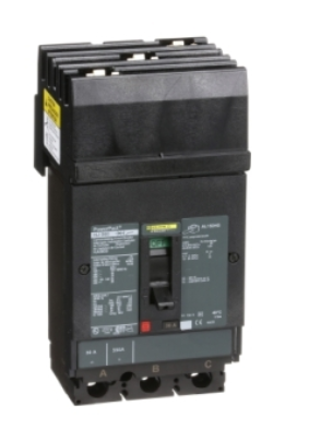 HJA36030 Circuit breaker, PowerPacT H, 30A, 3 pole, 600VAC, 25kA, I-Line, thermal magnetic, 80%, ABC