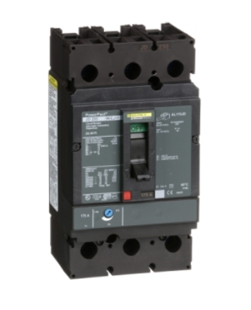 JDL36175 Circuit breaker, PowerPacT J, 175A, 3 pole, 600VAC, 14kA, lugs, thermal magnetic, 80%